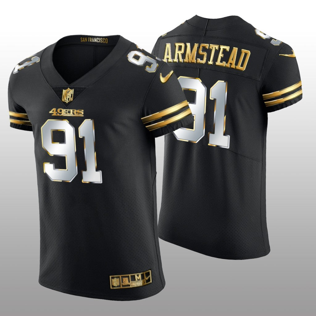 San Francisco 49ers Arik Armstead Black Elite Jersey Golden Edition Men's