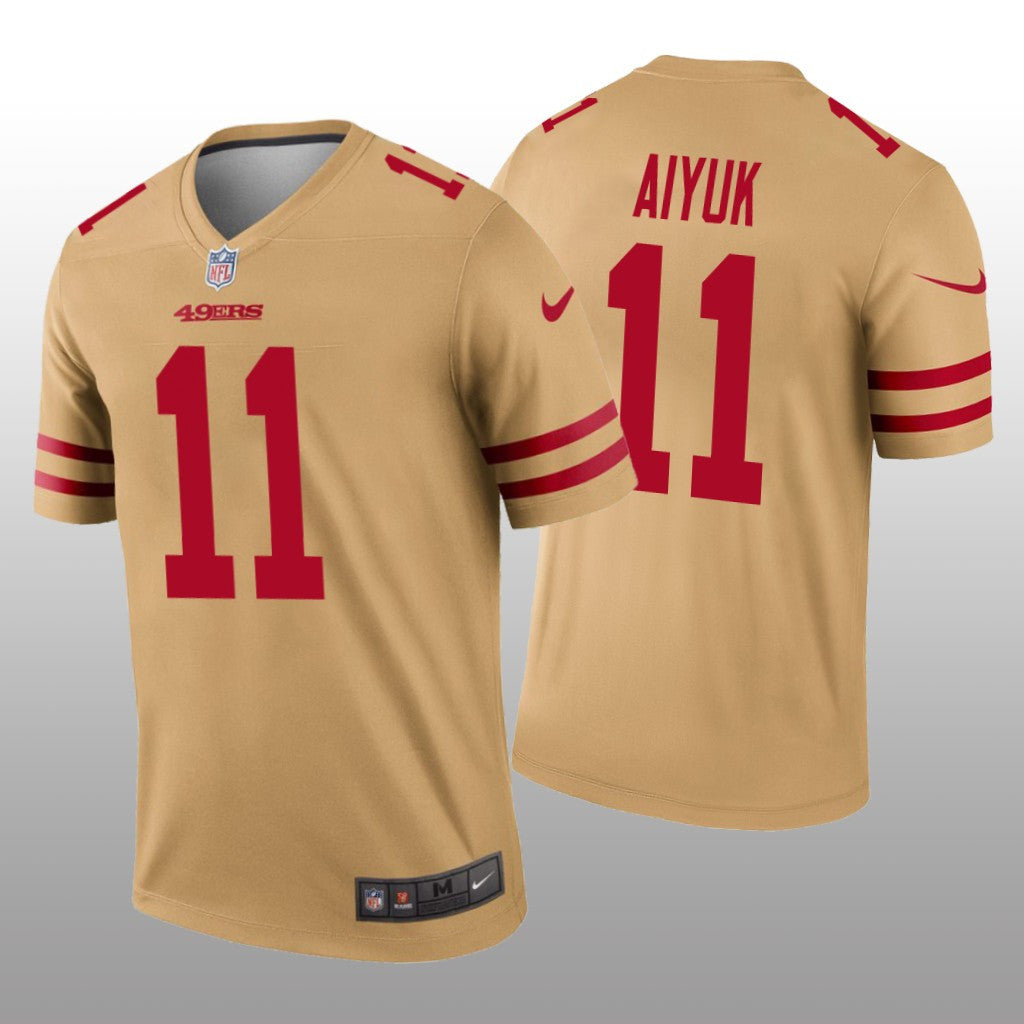 San Francisco 49ers Brandon Aiyuk Gold Jersey Inverted Legend Men's