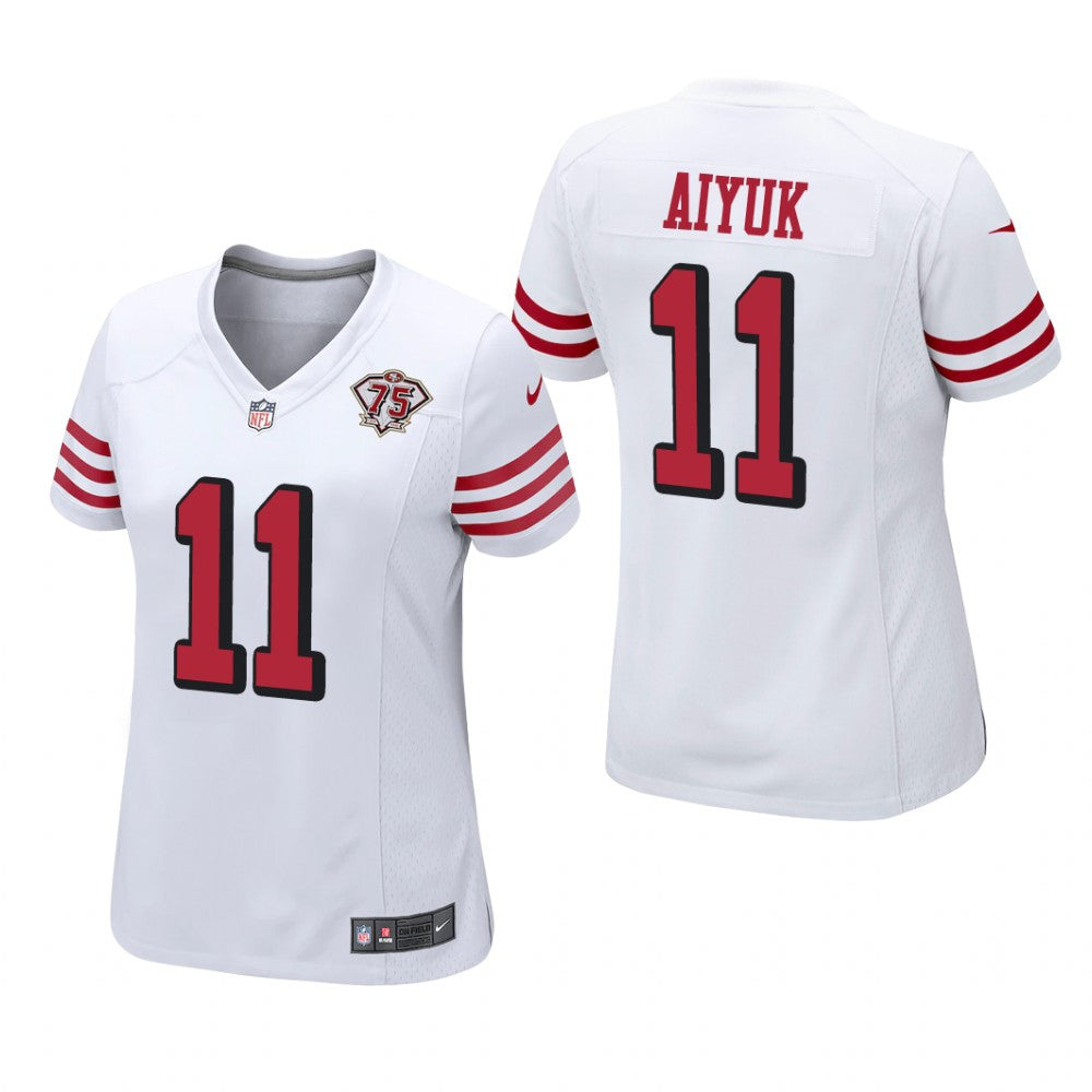 San Francisco 49ers Brandon Aiyuk White Alternate Game Jersey 75th Anniversary Women's
