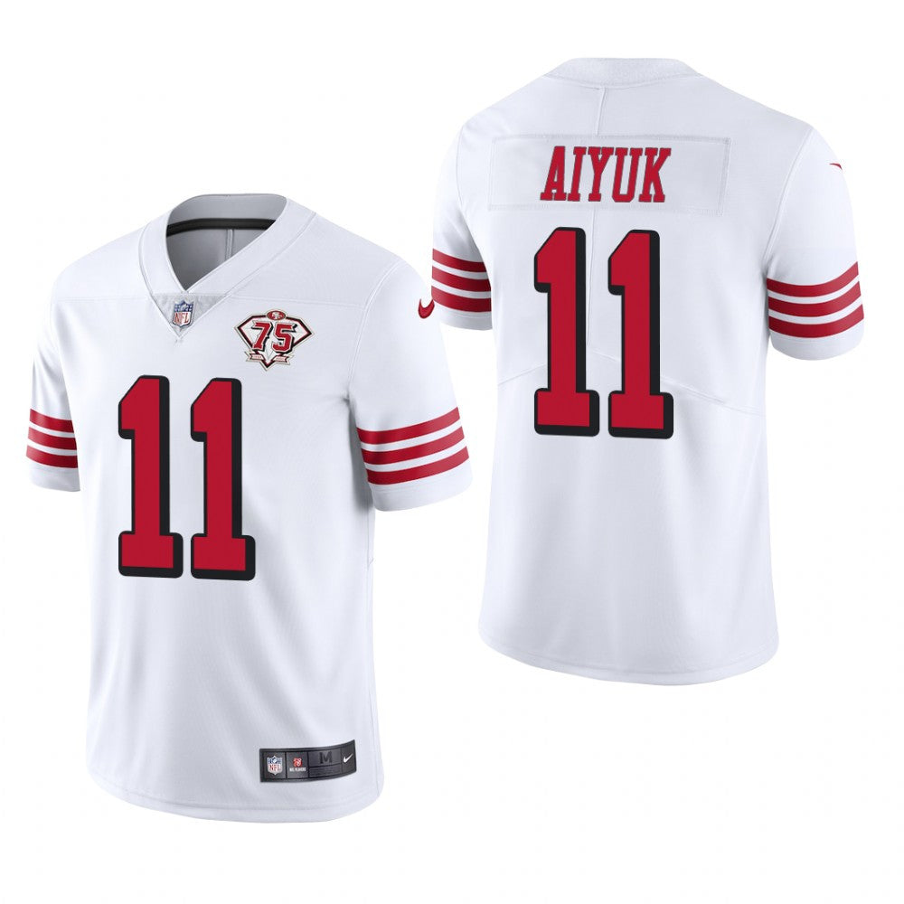 San Francisco 49ers Brandon Aiyuk White Throwback Limited Jersey 75th Anniversary Men's