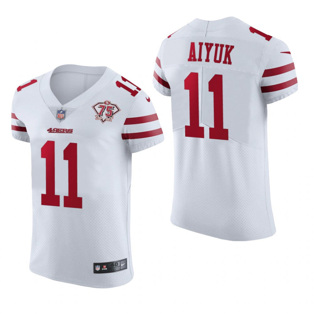 San Francisco 49ers Brandon Aiyuk White Vapor Elite Jersey 75th Anniversary Men's