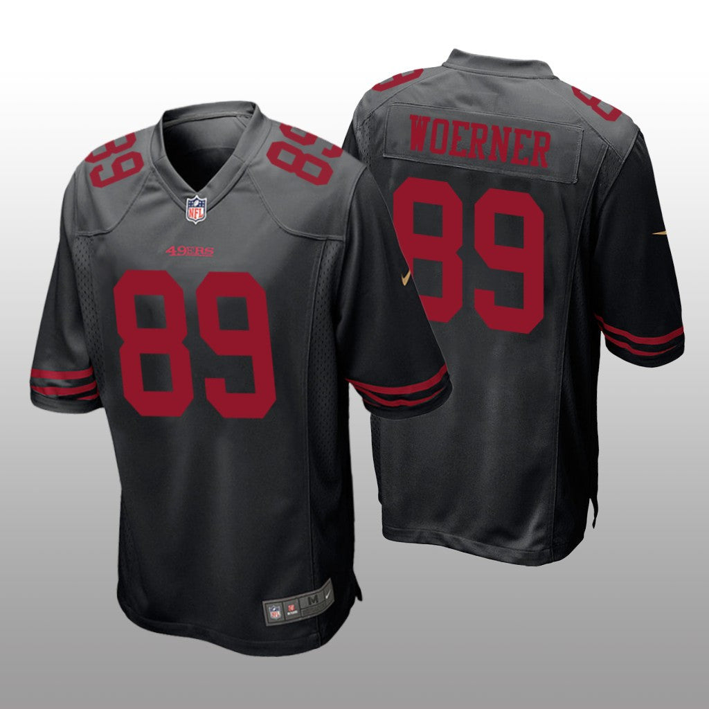 San Francisco 49ers Charlie Woerner Black Jersey Game Men's