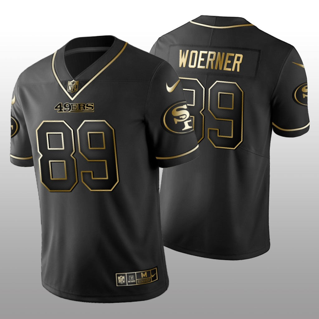 San Francisco 49ers Charlie Woerner Black Jersey Golden Edition Men's