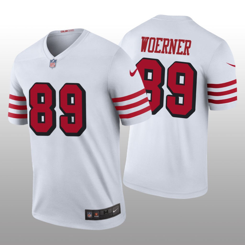 San Francisco 49ers Charlie Woerner White Jersey Color Rush Legend Men's