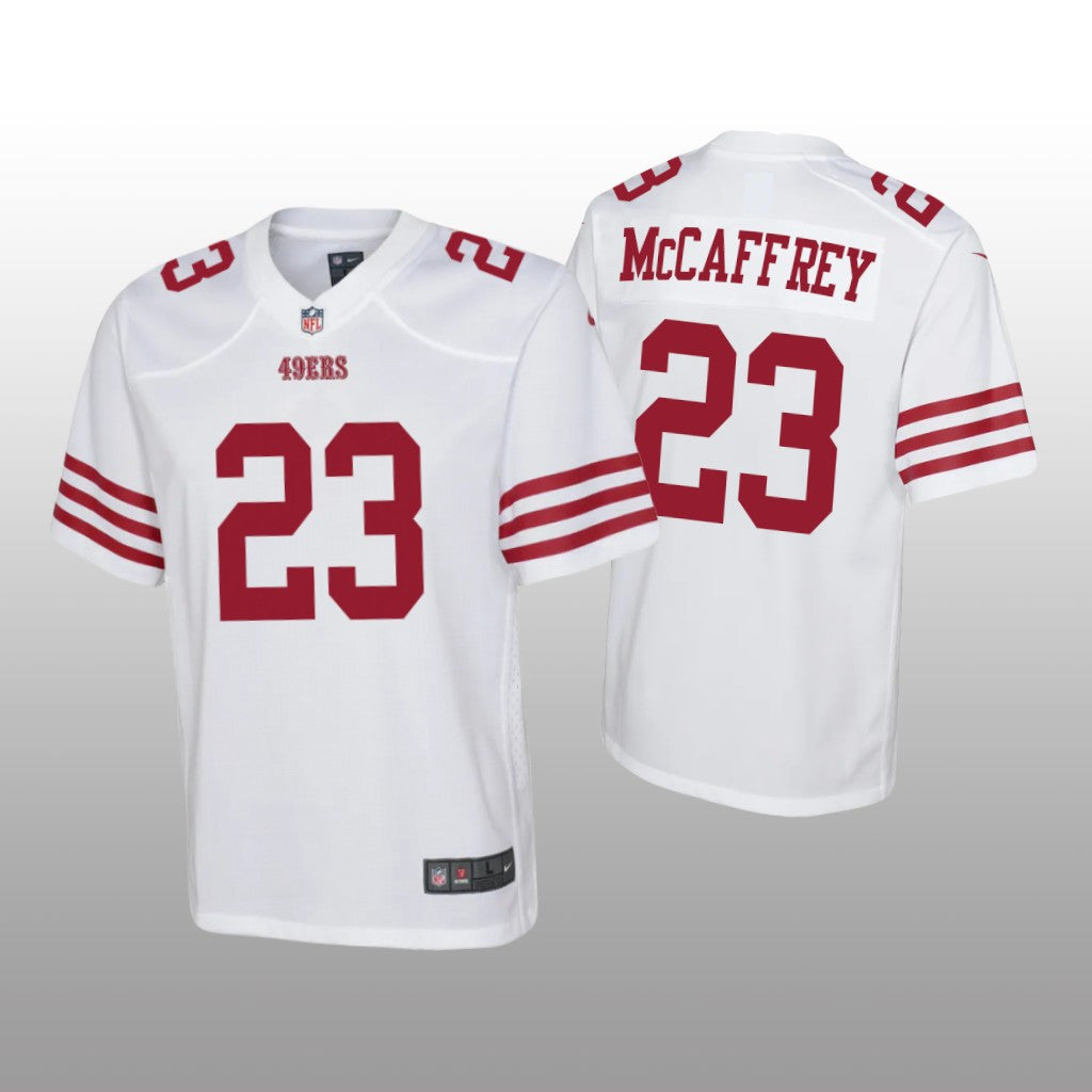 San Francisco 49ers Christian McCaffrey White Jersey Game Youth