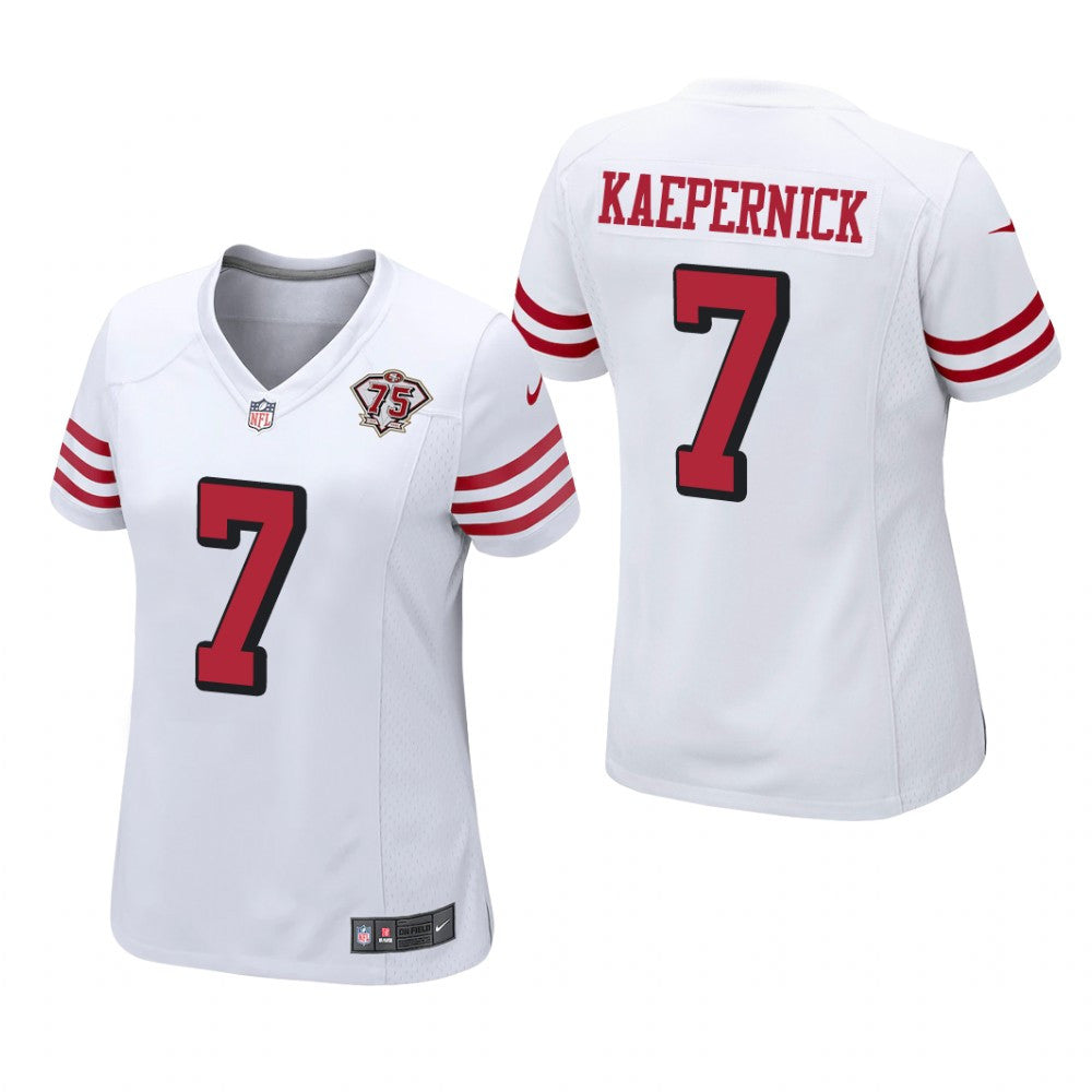 San Francisco 49ers Colin Kaepernick White Jersey 75th Anniversary Women's