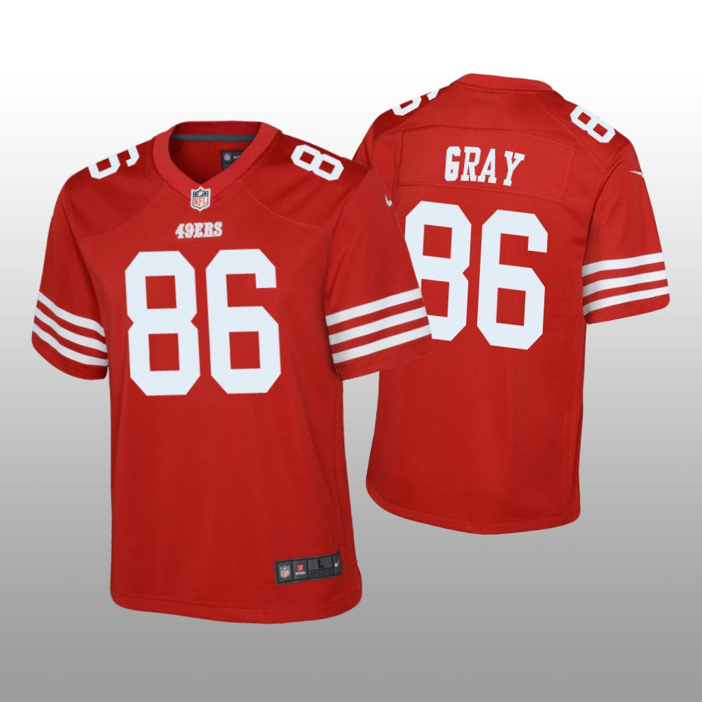 San Francisco 49ers Danny Gray Scarlet Jersey Game Youth