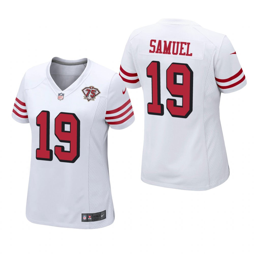San Francisco 49ers Deebo Samuel White Jersey 75th Anniversary Women's