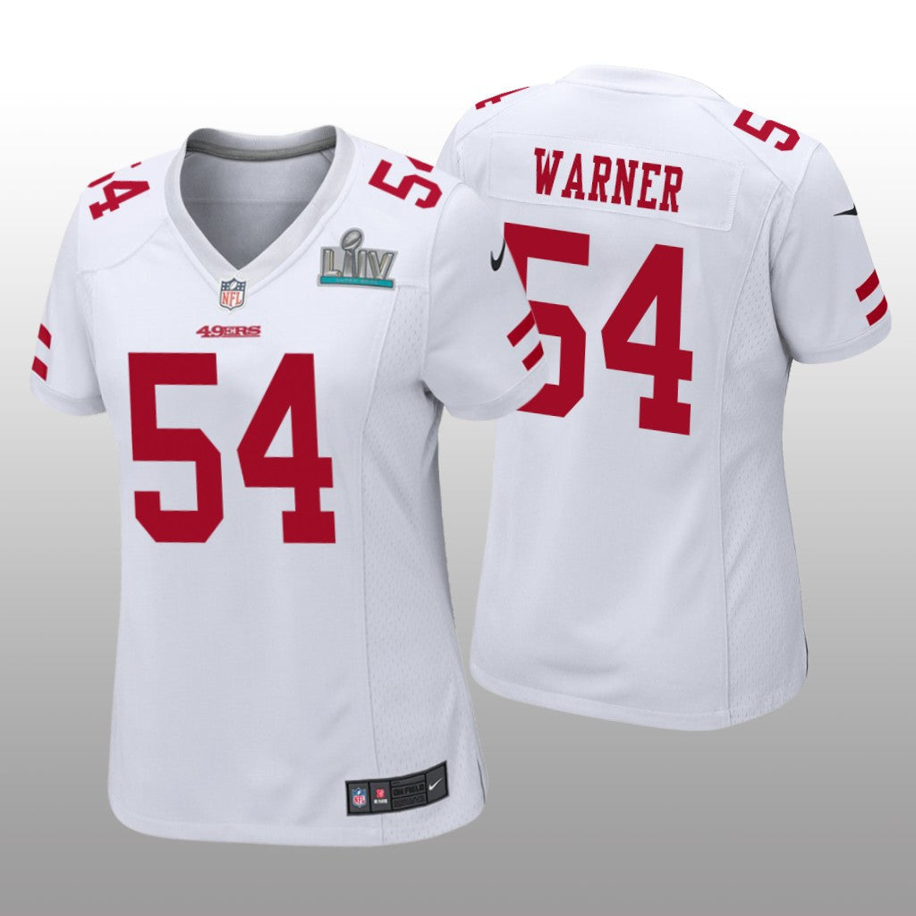 San Francisco 49ers Fred Warner White Game Jersey Super Bowl LIV Women's