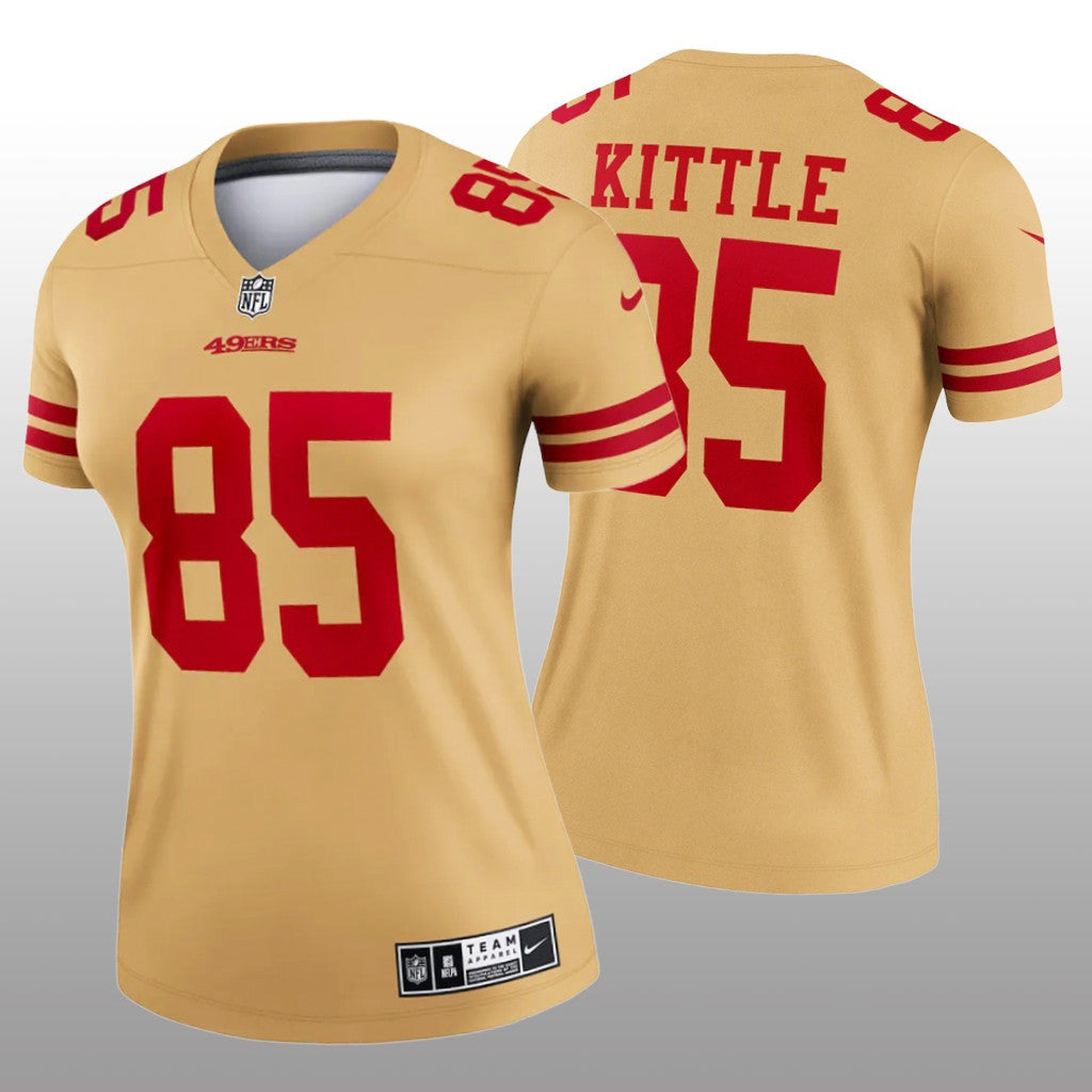 San Francisco 49ers George Kittle Gold Jersey Inverted Legend Women's