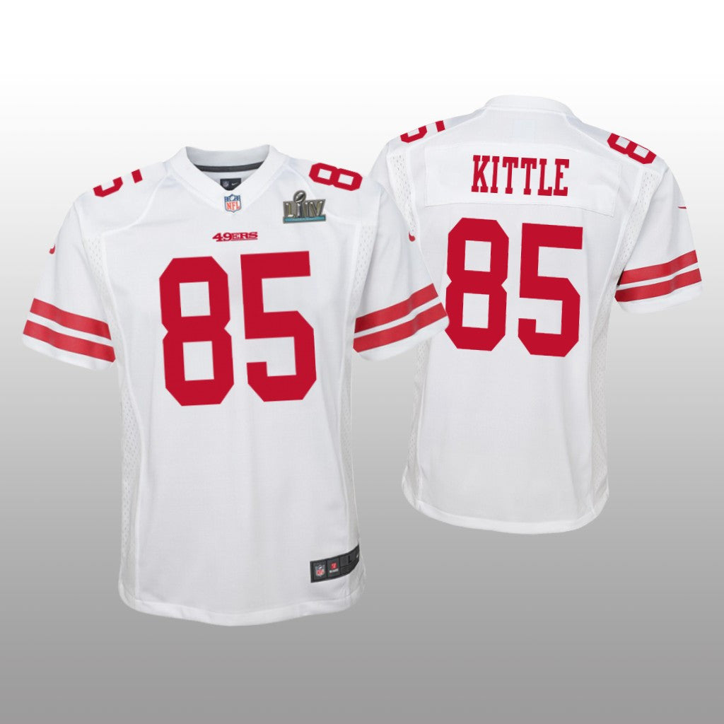 San Francisco 49ers George Kittle White Game Jersey Super Bowl LIV Youth