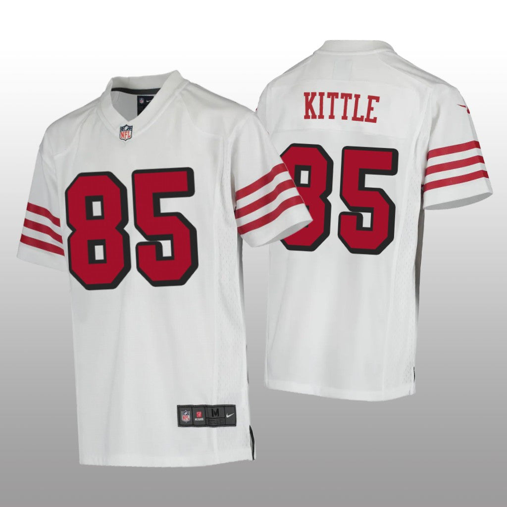San Francisco 49ers George Kittle White Jersey Color Rush Game Youth