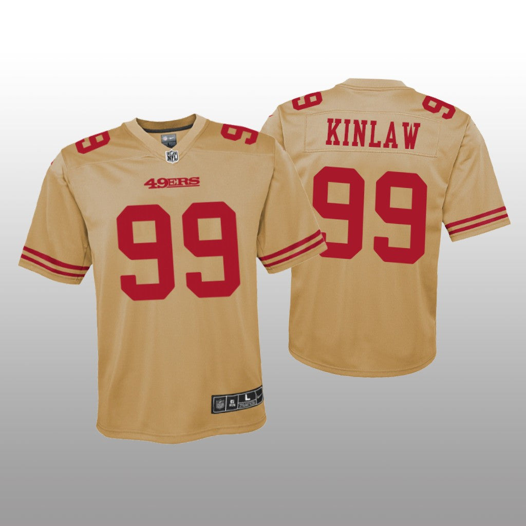 San Francisco 49ers Javon Kinlaw Gold Jersey Inverted Game Youth