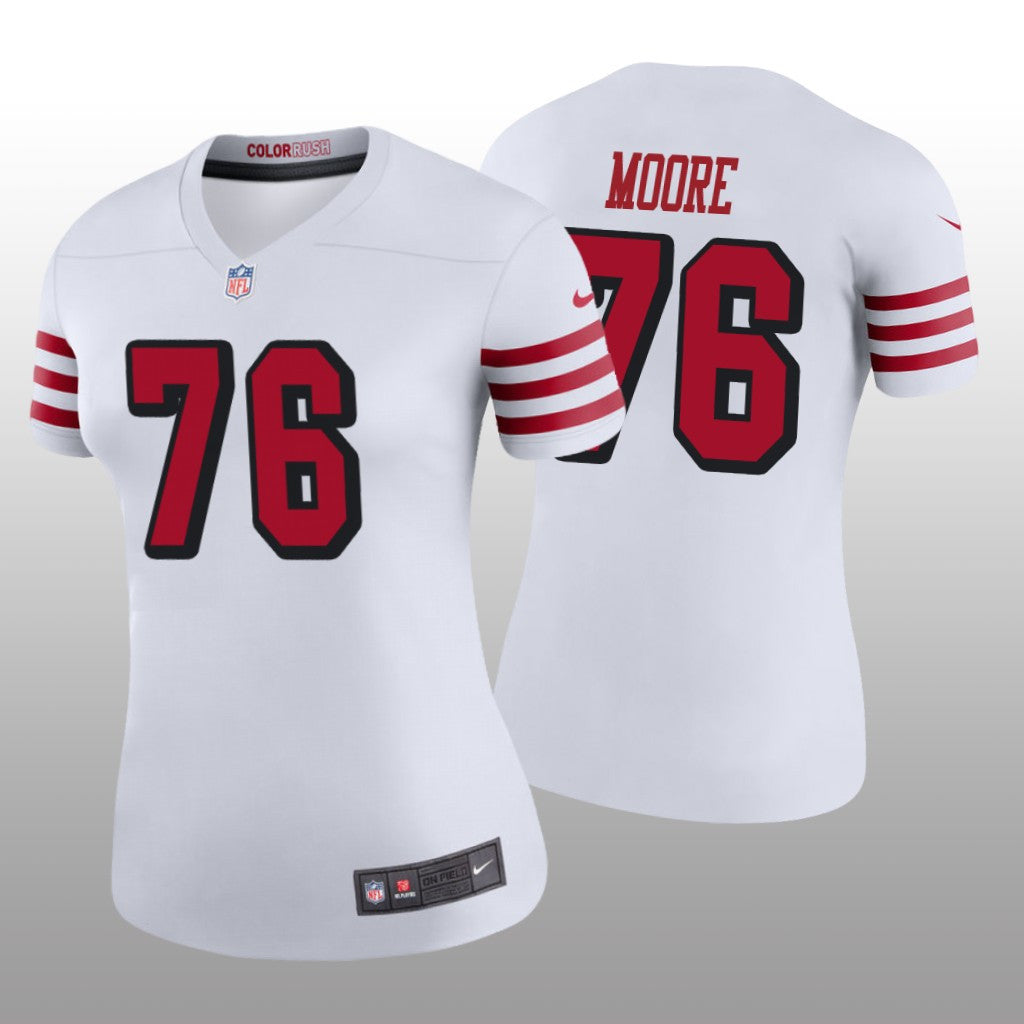 San Francisco 49ers Jaylon Moore White Jersey Color Rush Legend Women's