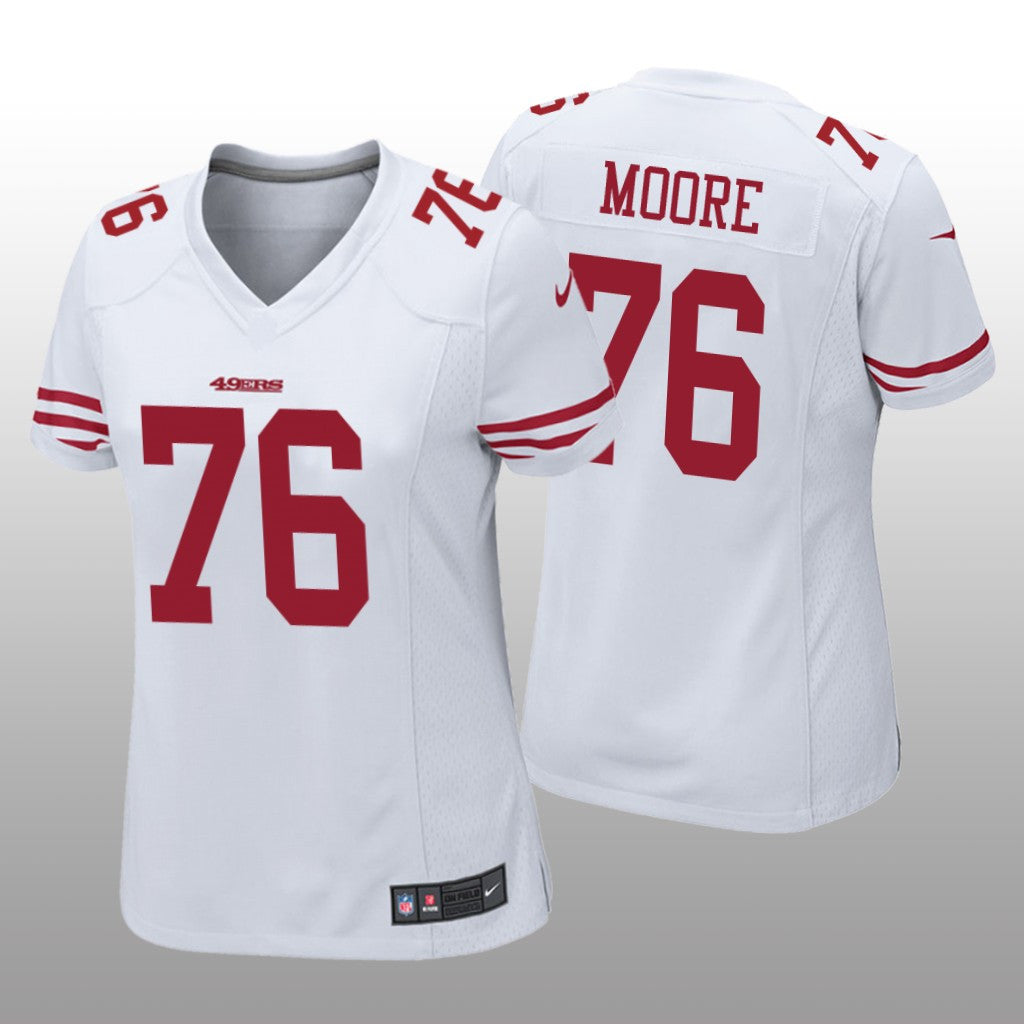 San Francisco 49ers Jaylon Moore White Jersey Game Women's