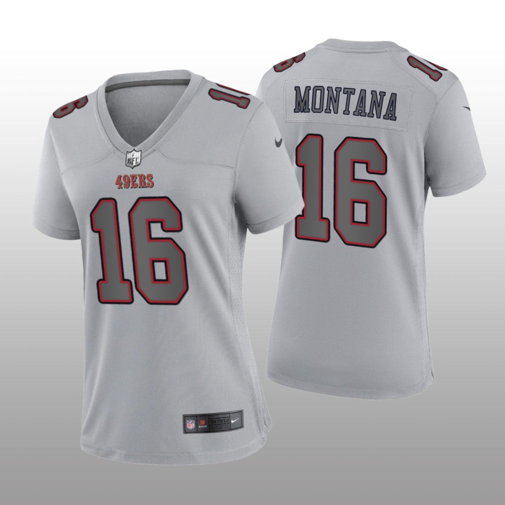 San Francisco 49ers Joe Montana Gray Jersey Atmosphere Fashion Game Women's