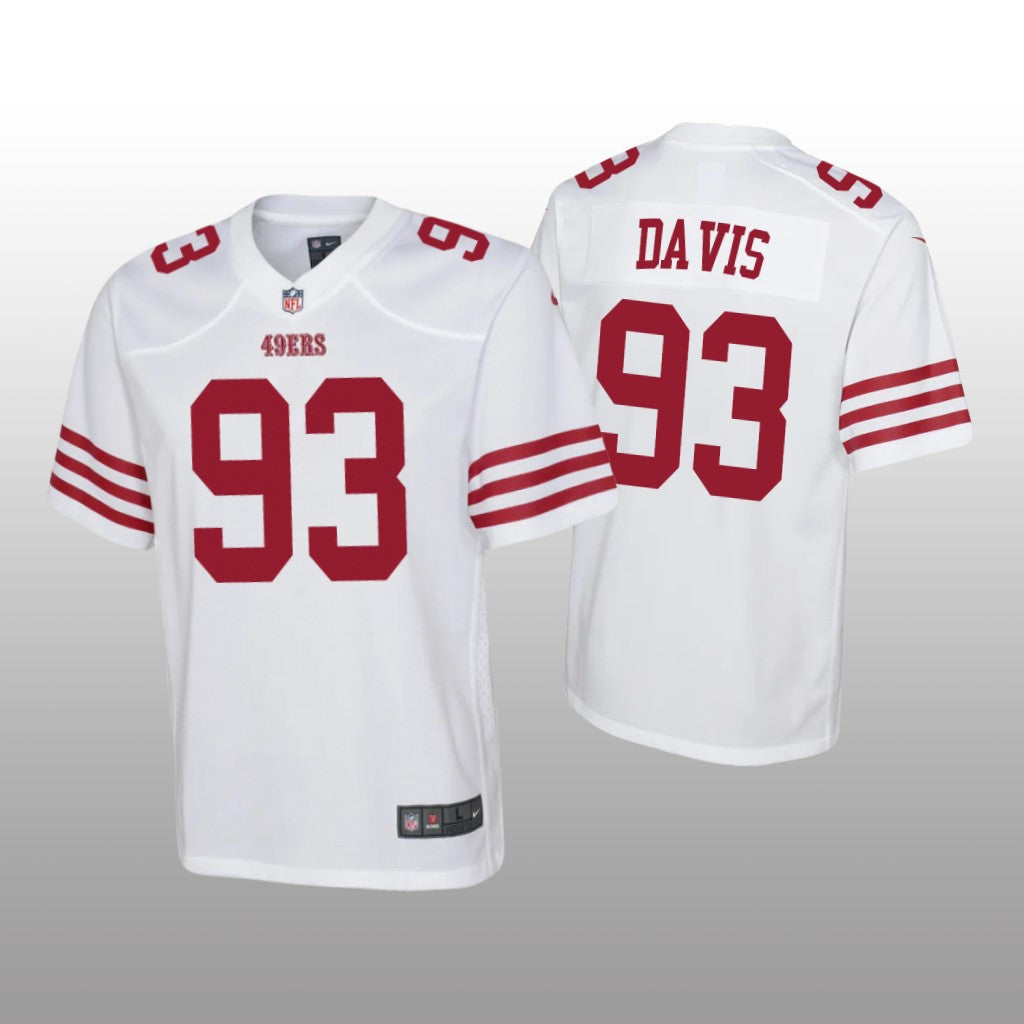 San Francisco 49ers Kalia Davis White Jersey Game Youth