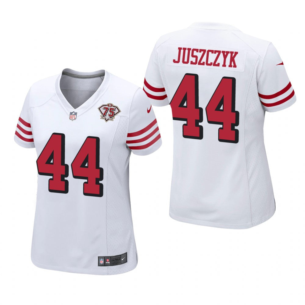 San Francisco 49ers Kyle Juszczyk White Alternate Game Jersey 75th Anniversary Women's