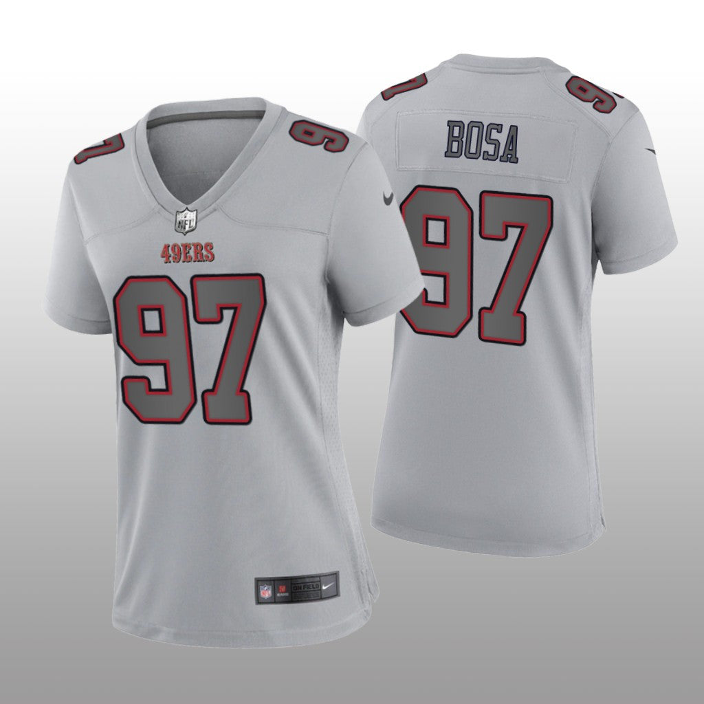 San Francisco 49ers Nick Bosa Gray Jersey Atmosphere Fashion Game Women's