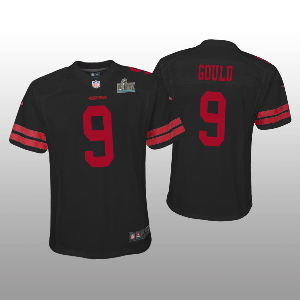 San Francisco 49ers Robbie Gould Black Game Jersey Super Bowl LIV Youth