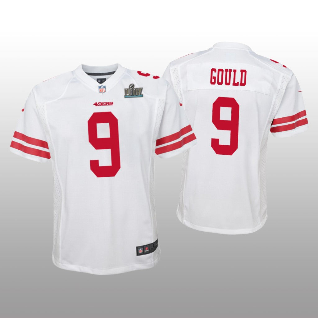 San Francisco 49ers Robbie Gould White Game Jersey Super Bowl LIV Youth