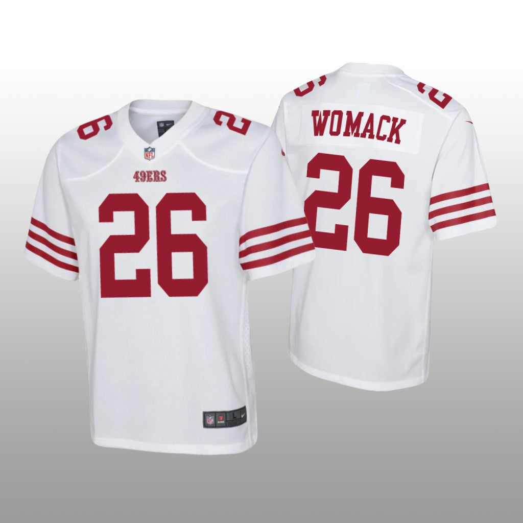 San Francisco 49ers Samuel Womack White Jersey Game Youth