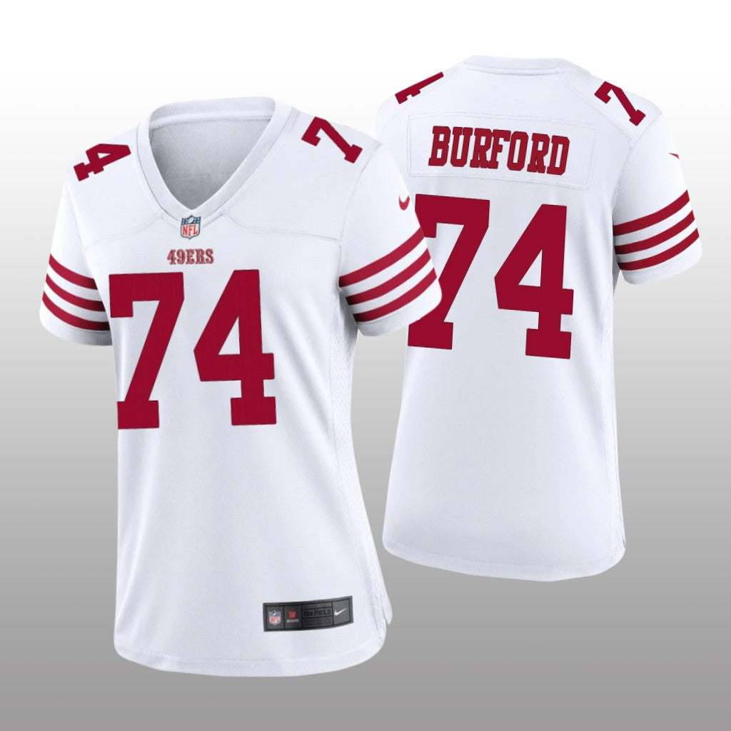 San Francisco 49ers Spencer Burford White Jersey Game Women's