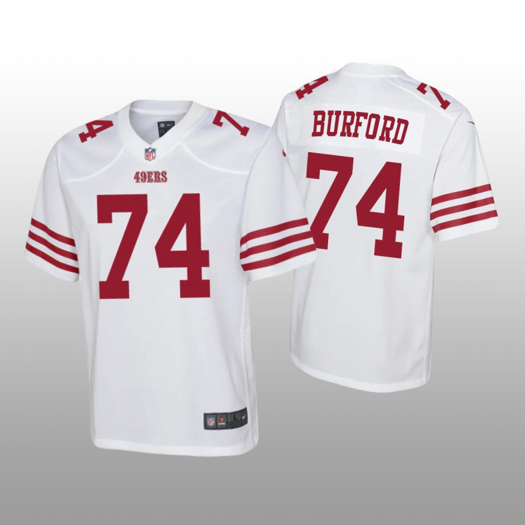 San Francisco 49ers Spencer Burford White Jersey Game Youth