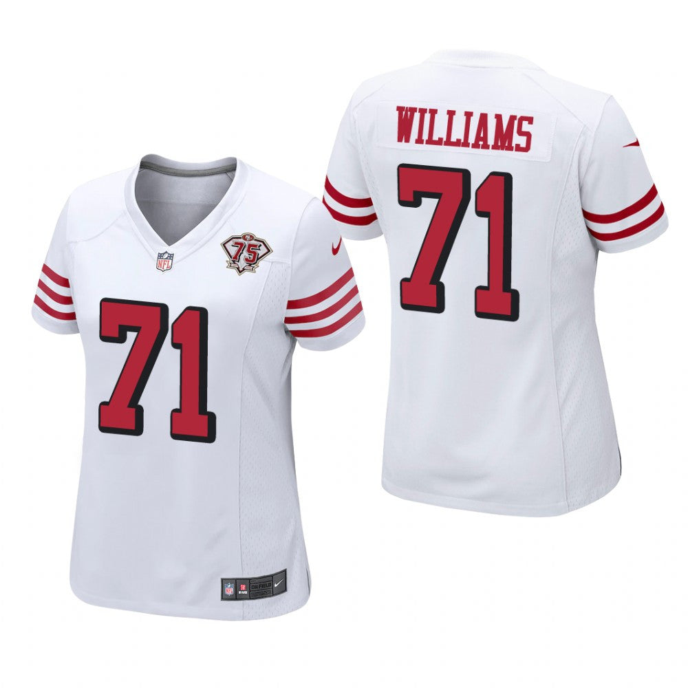 San Francisco 49ers Trent Williams White Jersey 75th Anniversary Women's