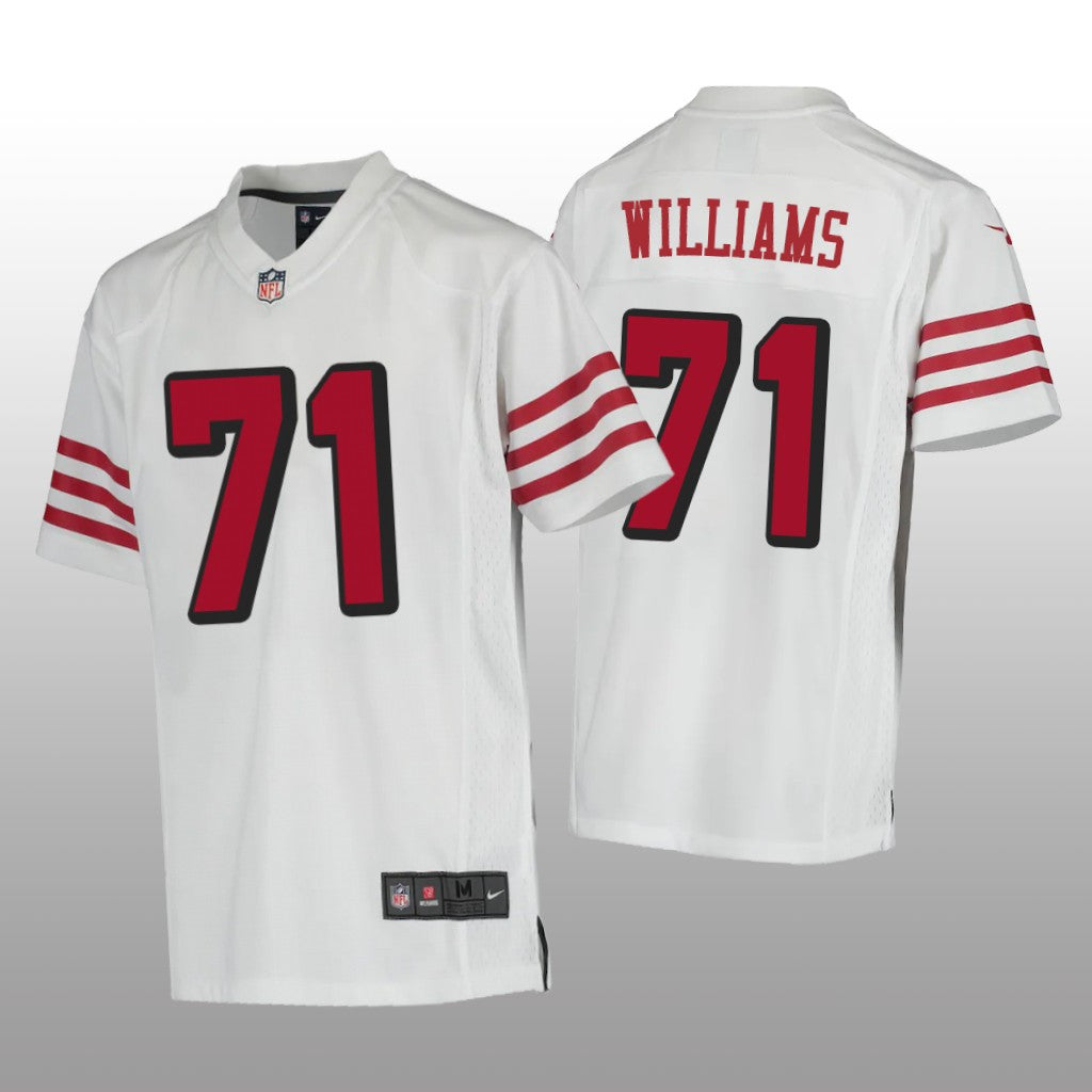 San Francisco 49ers Trent Williams White Jersey Color Rush Game Youth