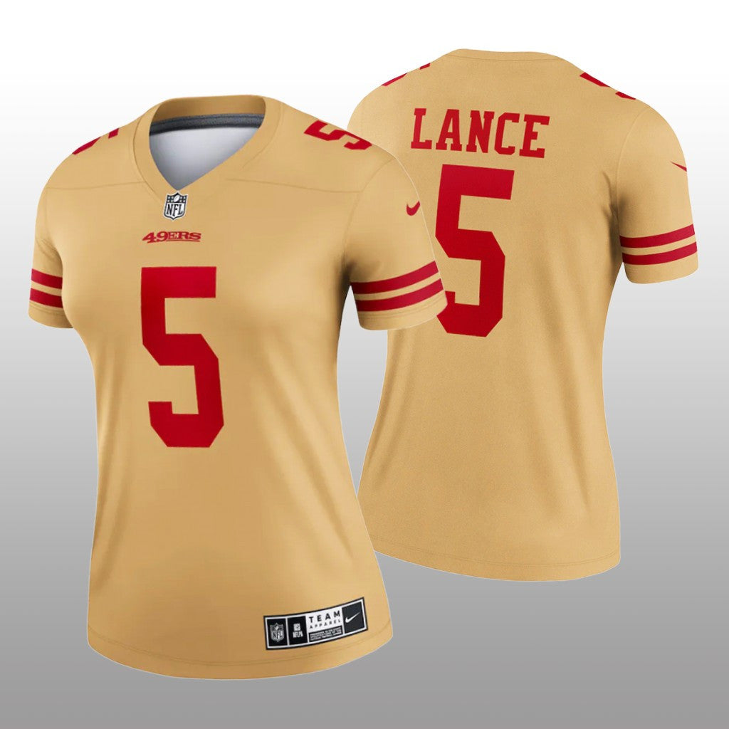 San Francisco 49ers Trey Lance Gold Jersey Inverted Legend Women's