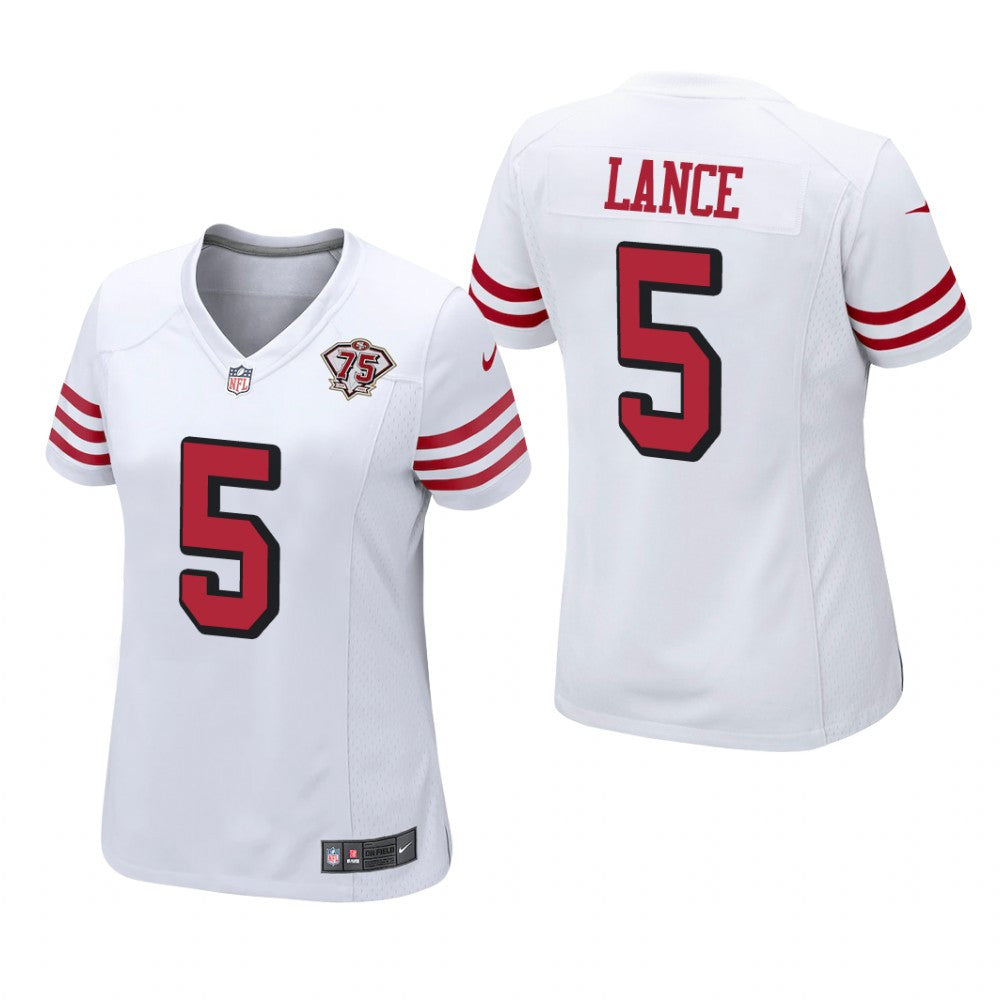 San Francisco 49ers Trey Lance White Alternate Game Jersey 75th Anniversary Women's