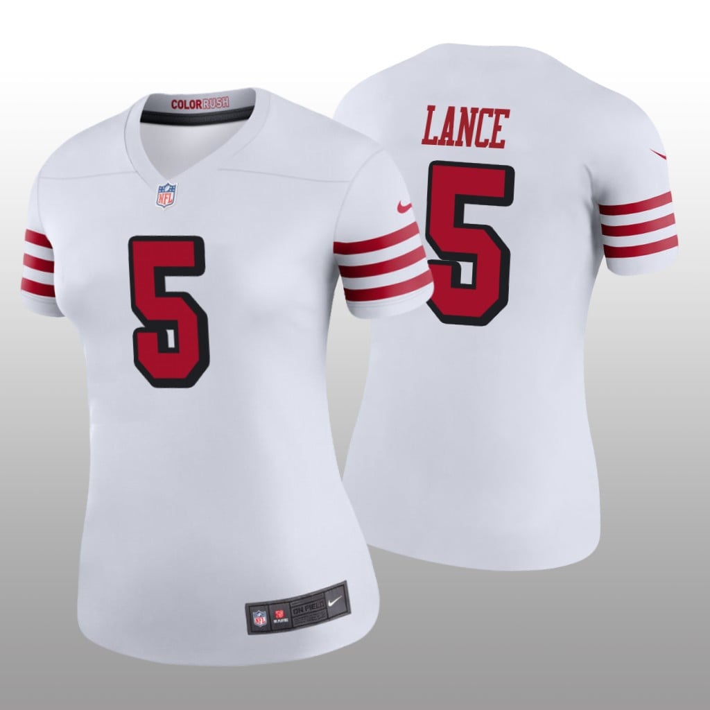 San Francisco 49ers Trey Lance White Jersey Color Rush Legend Women's