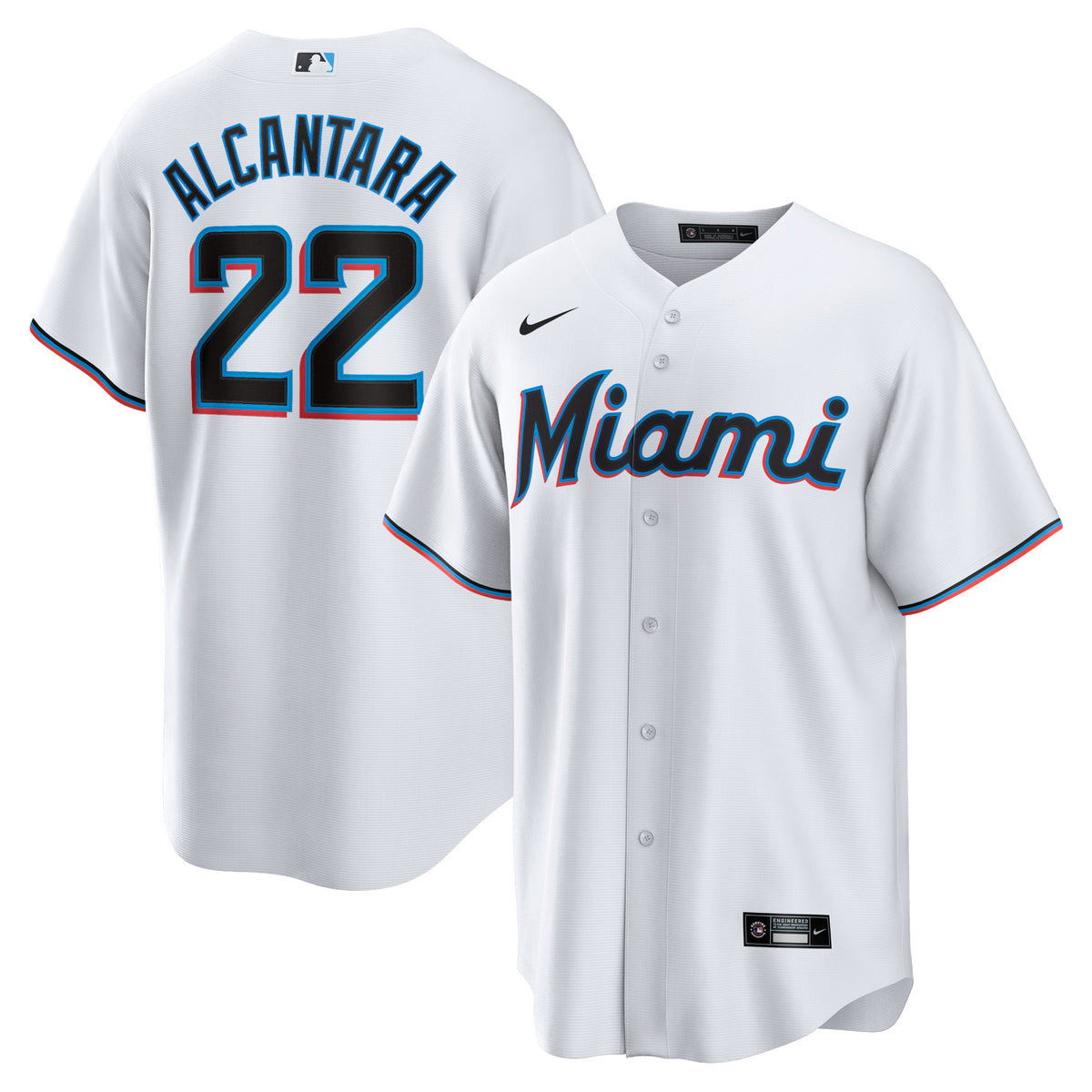 Sandy Alcantara Miami Marlins Nike Replica Player Jersey White