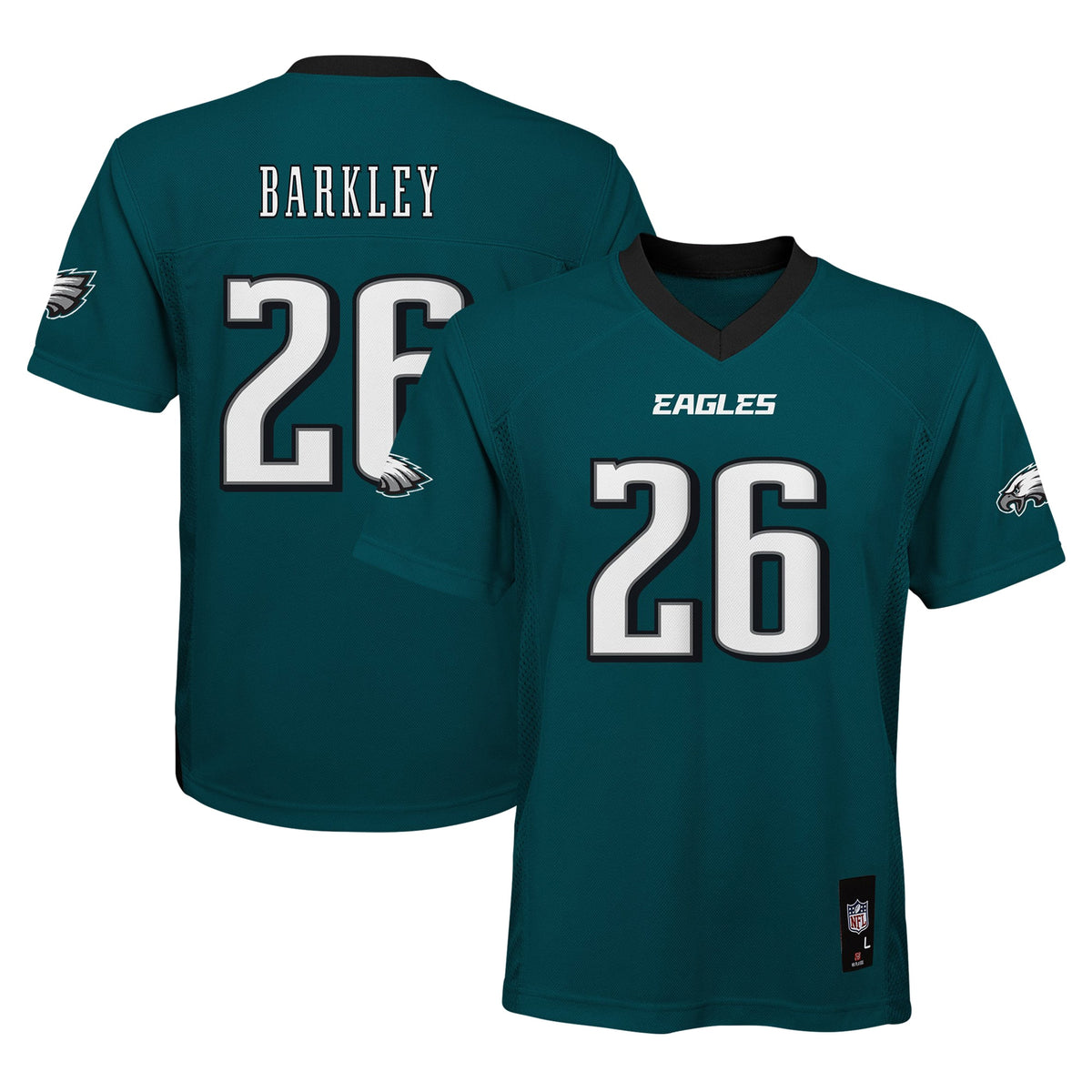 Saquon Barkley Philadelphia Eagles Youth Replica Player Jersey Midnight Green