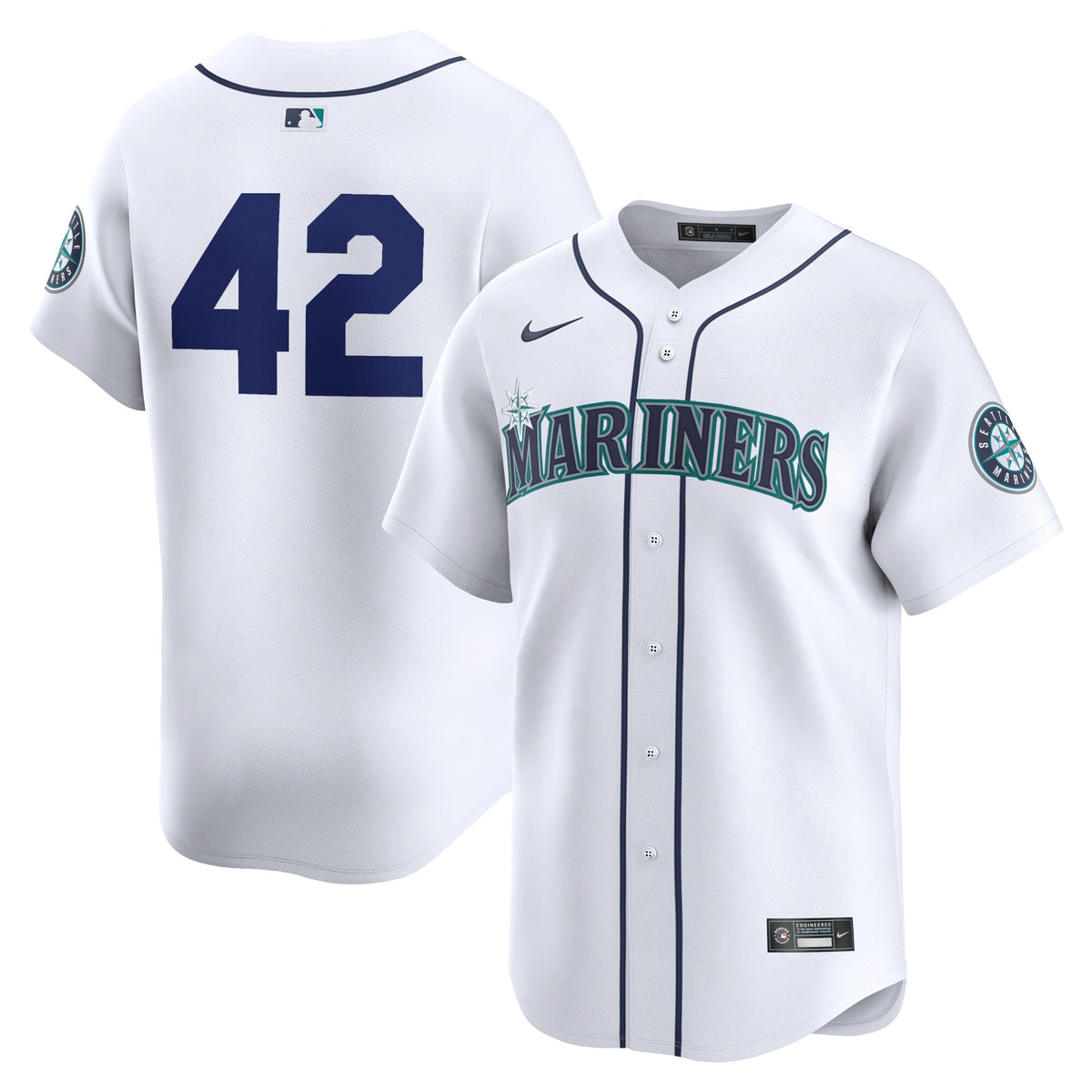 Seattle Mariners Nike 2024 Jackie Robinson Day Home Limited Jersey White