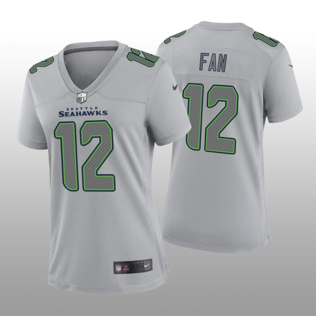 Seattle Seahawks 12th Fan Gray Jersey Atmosphere Fashion Game Women's