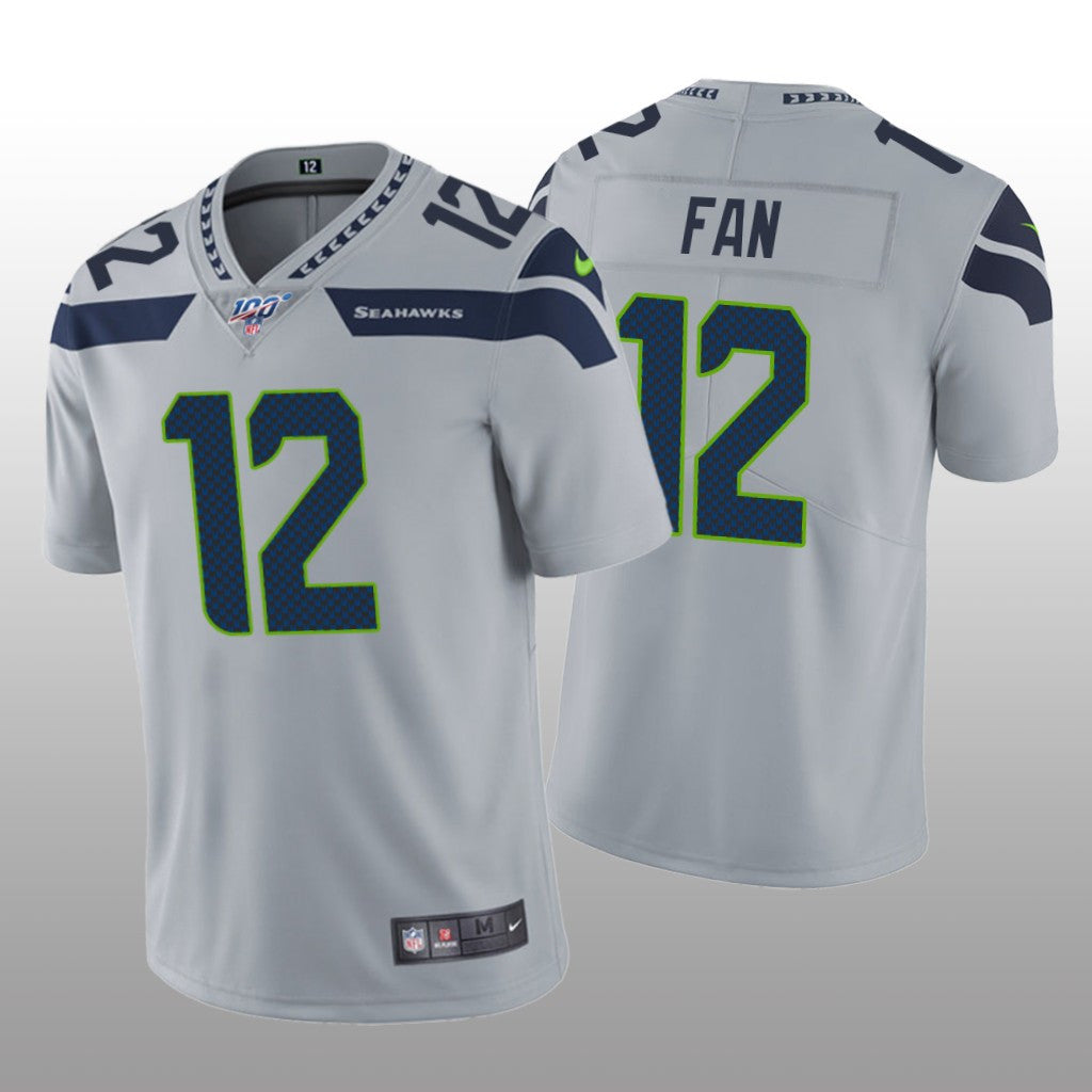 Seattle Seahawks 12th Fan Gray Vapor Limited Jersey 100th Season Men's