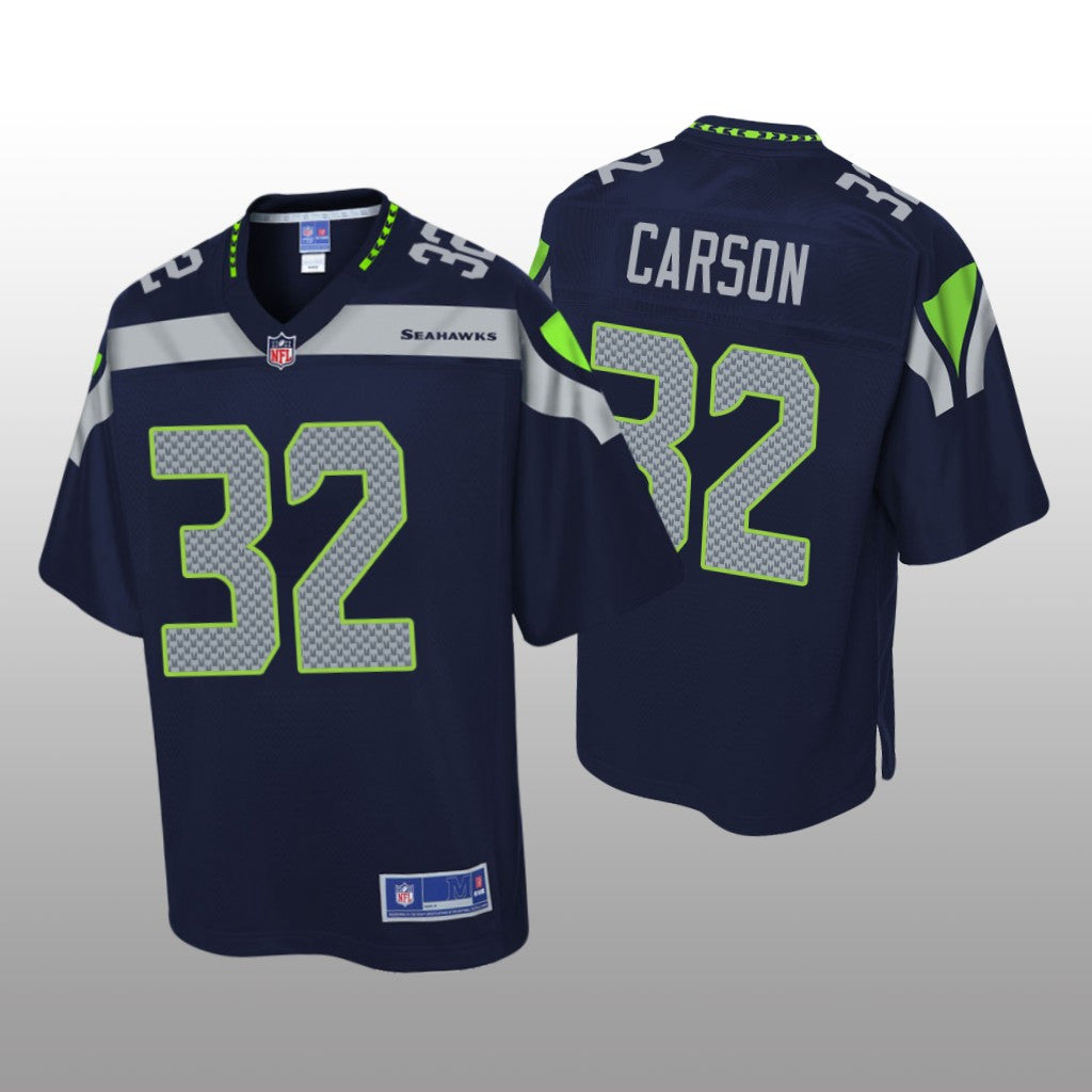 Seattle Seahawks #32 Navy Chris Carson Pro Line Jersey Youth