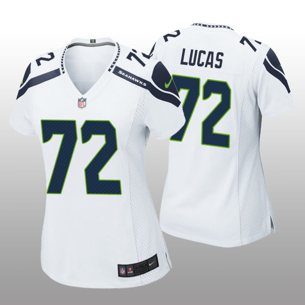 Seattle Seahawks Abraham Lucas White Jersey Game Women's