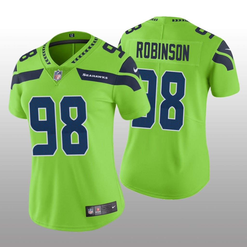 Seattle Seahawks Alton Robinson Green Jersey Color Rush Limited Women's