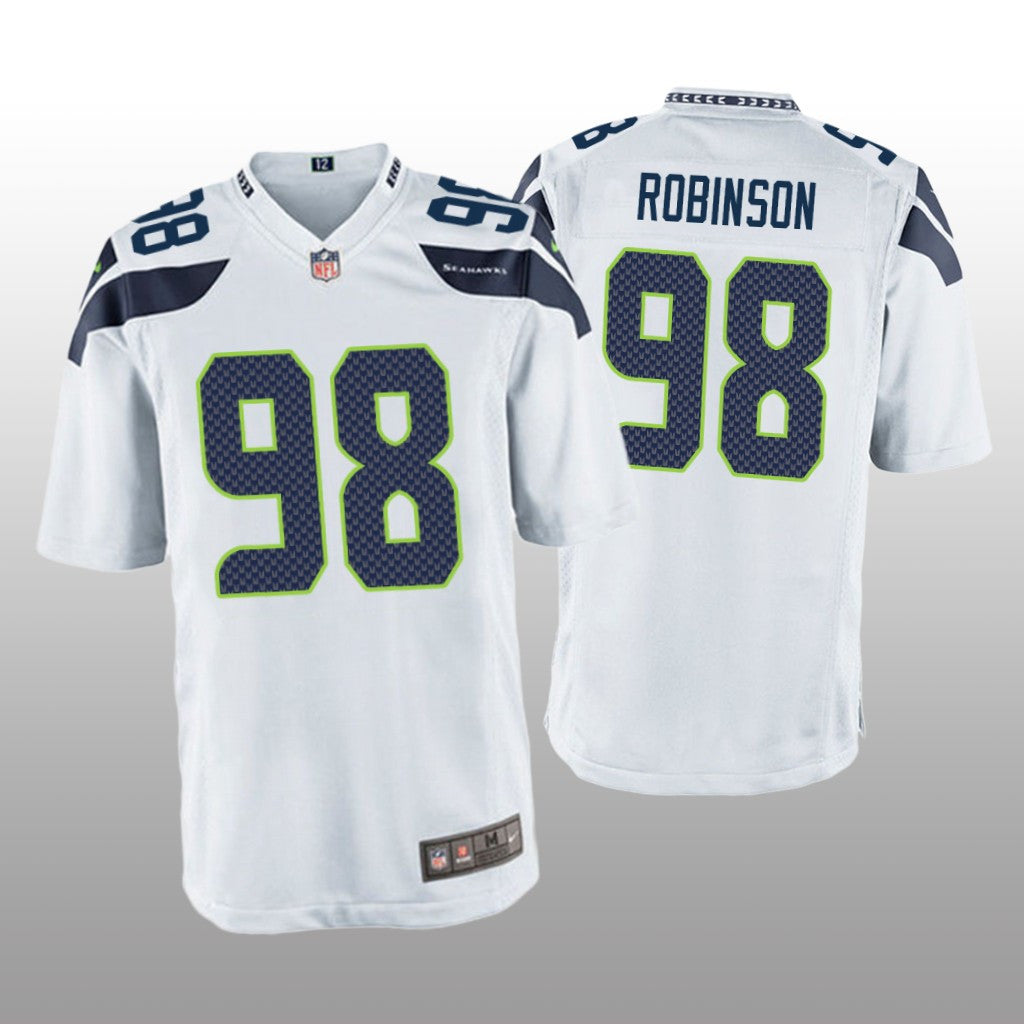 Seattle Seahawks Alton Robinson White Jersey Game Men's