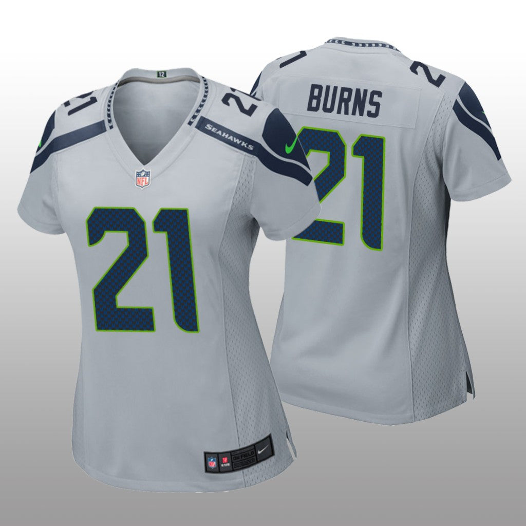 Seattle Seahawks Artie Burns Gray Jersey Game Women's