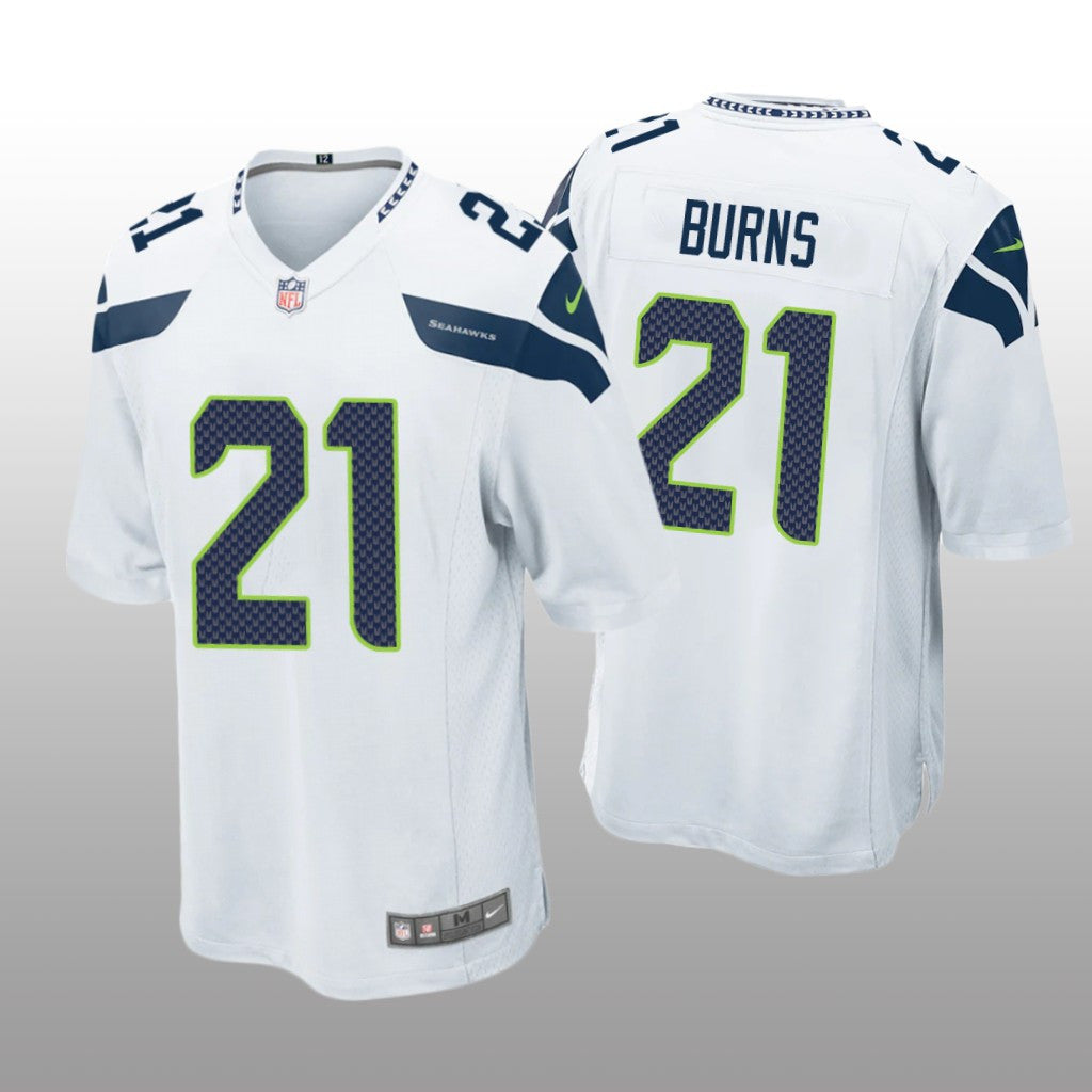 Seattle Seahawks Artie Burns White Jersey Game Men's