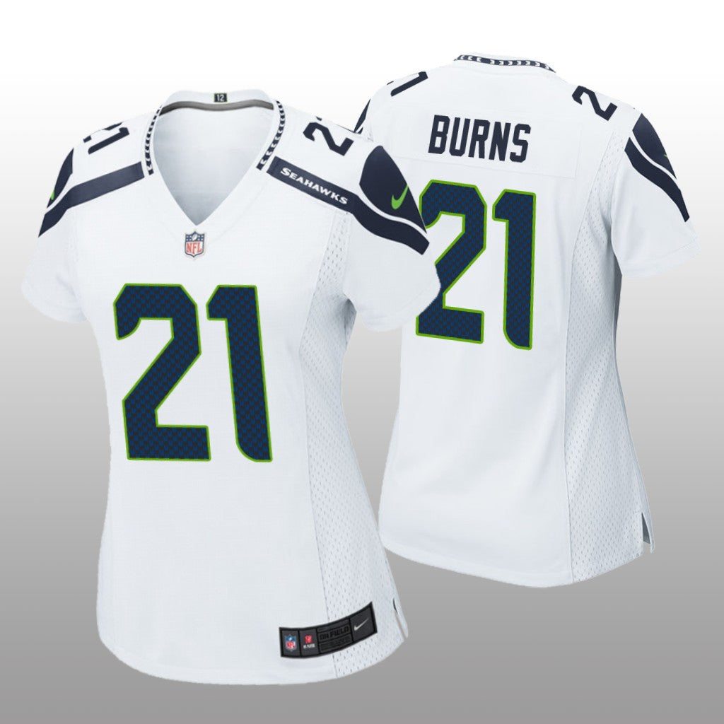 Seattle Seahawks Artie Burns White Jersey Game Women's