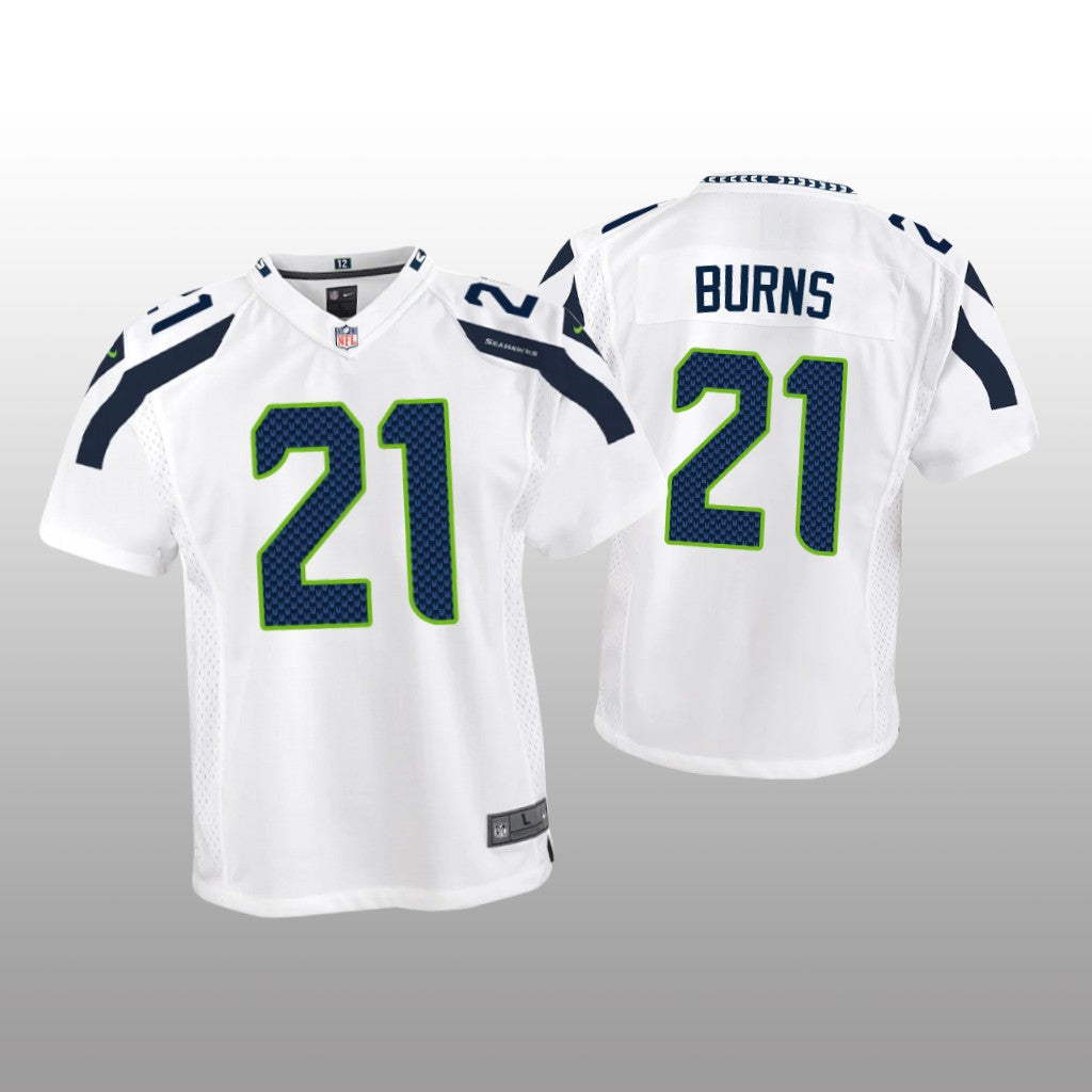 Seattle Seahawks Artie Burns White Jersey Game Youth