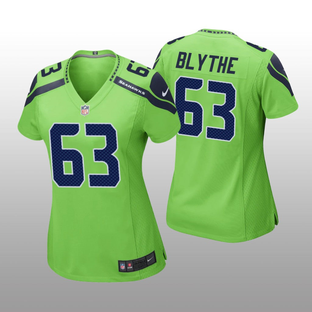 Seattle Seahawks Austin Blythe Neon Green Jersey Game Women's