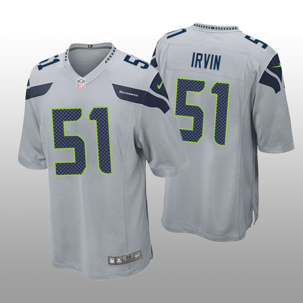 Seattle Seahawks Bruce Irvin Gray Jersey Game Men's
