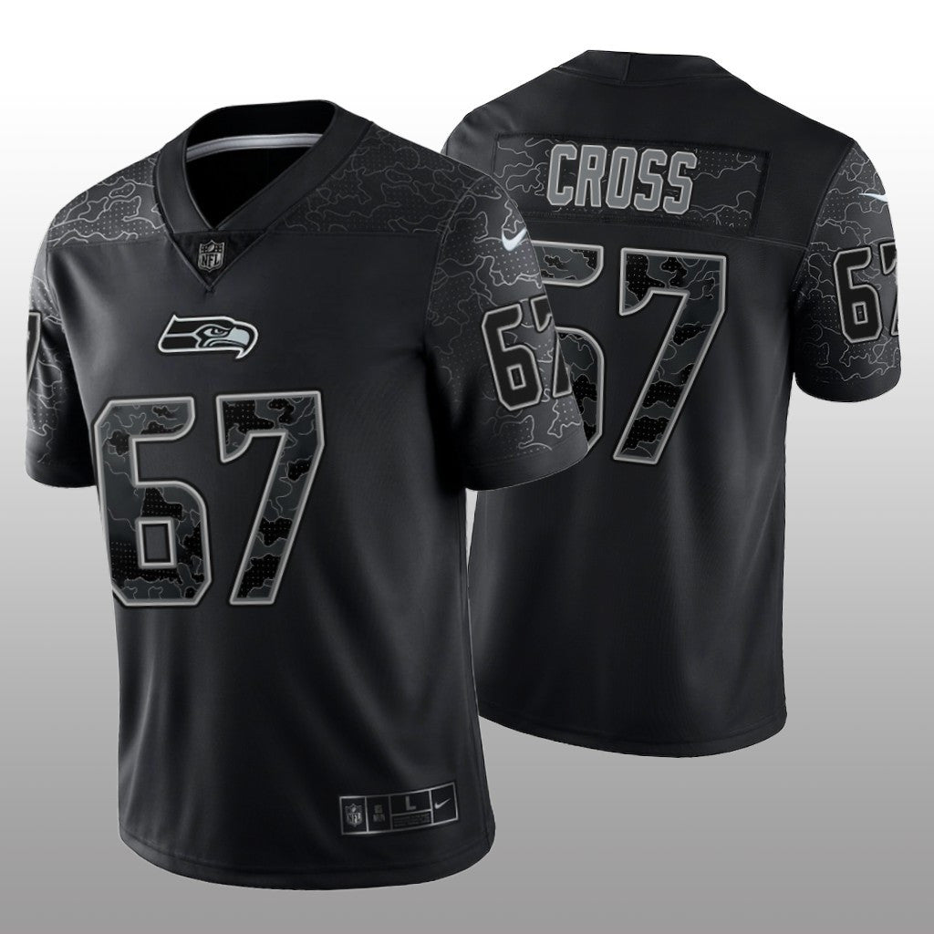 Seattle Seahawks Charles Cross Black Jersey Reflective Limited Men's