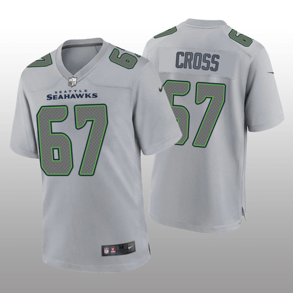 Seattle Seahawks Charles Cross Gray Jersey Atmosphere Fashion Game Men's